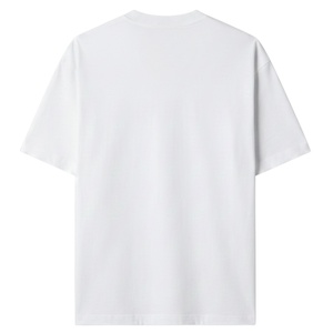 Men Oversized White T Shirt Short Sleeve Crew Neck Cotton Casual Streetwear Top <b>Small</b> <b>Chest</b> Logo Print Summer Tee - Product Image 1