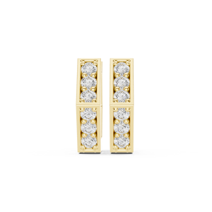 Pendientes de Aro Redondos de Plata de Ley 925 Chapados en Oro de 18K con Circonita, Joyería Ligera y Elegante para Mujer - Product Image 1