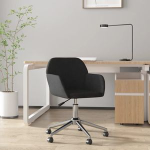 Silla de Oficina de Tela Negra 100% Poliéster con Madera Contrachapada Metálica, Duradera y Elegante - Product Image 1