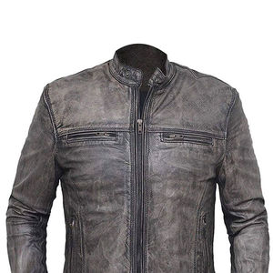 Chaqueta de Cuero Vintage Estilo Biker para Hombre, Personalizada, de Primera Calidad, al por Mayor, Chaqueta de Cuero Desgastada Estilo Cafe Racer OEM - Product Image 4