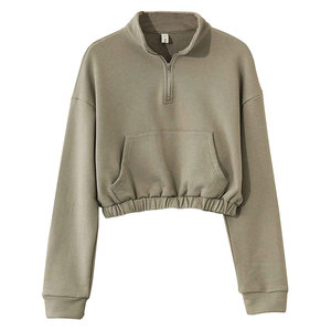 New Arrival High Quality Eco-Friendly Custom Design Embroidery Badge Fleece <b>Polyester</b>/Cotton 220g Casual Women's <b>Hoodie</b> Quarter - Product Image 1