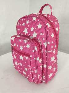 Sac à dos d'école souple pour filles avec imprimé étoiles, poche avant zippée, sac à livres léger en polyester, sac à dos de voyage décontracté - Product Image 4