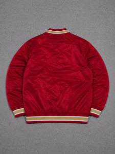 Trending Custom Red Satin Varsity <b>Jacket</b> <b>Men</b> Embroidered Bomber <b>Jacket</b> Premium Baseball <b>Jacket</b> OEM ODM Manufacturer 2026 - Product Image 2