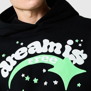 Conjunto Deportivo con Capucha para Hombre Dreamisit, Negro, de Algodón, Estilo Urbano, Sudadera de Manga Larga y Pantalones Deportivos con Estampado Frontal - Product Image 4