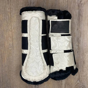 Fabricante profesional de productos para equitación, botas ecuestres de cuero patentado, botas para cepillar los tendones del caballo, precio de fábrica ecuestre - Product Image 6