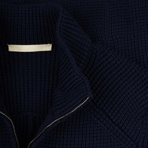 <b>Men's</b> Wool Full Zip <b>Turtleneck</b> Cardigan Solid Color Ribbed Knit Winter Outerwear Regular Sleeve Thick Material - Product Image 3