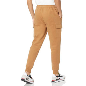 Pantalon cargo en coton à cordon de serrage, couleur unie, taille mi-haute, longueur cheville, avec poches, respirant, décontracté - Product Image 2