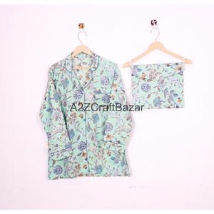 Elegante y Romántico Conjunto de Pijama de 2 Piezas para Mujer, 100% Algodón, Suave y Transpirable, Estampado Floral, Mangas Largas, Otoño Verano - Product Image 3
