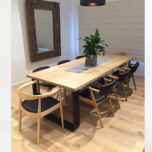 Juego de Mesa de Comedor de Madera de Teca Moderna, Muebles de Comedor Minimalistas Escandinavos para Interiores de Restaurantes y Hogares de Lujo - Product Image 1