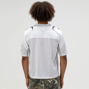 Camiseta de Fútbol Vintage para Hombre de Alta Calidad, Corte Cuadrado, Color Blanco, Manga Corta, Malla de Poliéster, Camisetas de Verano - Product Image 3