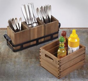 Premium Handcrafted Wooden <b>Table</b> <b>Caddy</b> Tool <b>Caddy</b> Rectangular Single Tier Standing Type Handmade Rustic Storage Holder Box - Product Image 5