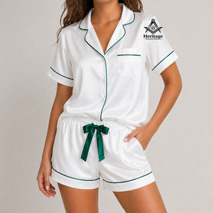 Conjunto de Pijama Personalizado HMR Alpha Kapa, Satinado y Bordado, de Alta Calidad, Transpirable, Ropa Griega, Conjunto de Pijama para Mujer Alpha Kapa - Product Image 2