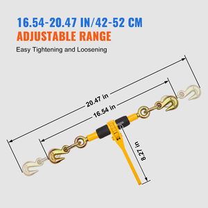 Set di 4 Tendicatena a Cricchetto 1/4" e 5/16" con Carico di Lavoro Sicuro di 2600 Libbre, 2 Ganci di Fissaggio, Certificati TUV e SGS - Product Image 5