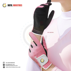Gants de golf roses unisexes pour la main gauche, antidérapants, en cuir Cabretta, légers, respirants, performance sportive, fermeture à boucle DISTIL - Product Image 4