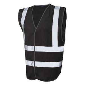 Chaleco de Seguridad Reflectante de Alta Visibilidad Unisex, con Detección de Agujas, Impresión por Transferencia de Calor, Malla de Poliéster Transpirable, Ropa de Trabajo Negra - Product Image 4
