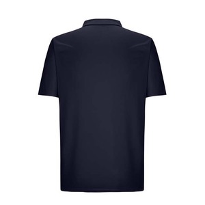 Men's Plus Size Navy Blue Short Sleeve Knitted Polo <b>Shirt</b> With Zipper <b>Collar</b> And Chest Pocket Casual Style - Product Image 2