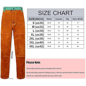 Pantalones de Soldadura de Cuero Vacuno de Primera Calidad, Resistentes al Fuego, para Trabajo Pesado y Bomberos, 500-1000C - Product Image 6