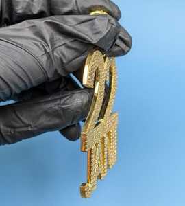 จี้เพชรโมอิสซาไนต์รูปตัวอักษรแบบหรูหรา เงินแท้ 925 สั่งทำได้ จี้ฮิปฮอป จี้ตัวอักษรนำโชค จี้เลขนำโชค - Product Image 6