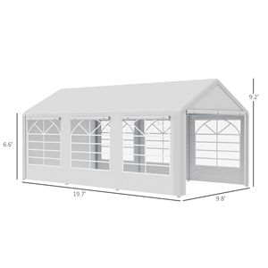 Gazebo 3x6 Metri in Poliestere con 4 Pareti Laterali Rimovibili e 6 Finestre per Eventi all'Aperto, Picnic e Cerimonie - Product Image 3