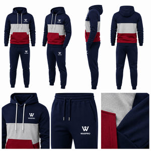 2026 New <b>Boys</b> Heavyweight Breathable 100% Cotton Tracksuit Custom Logo Printed 2-in-1 Zip Jacket Jogger Pants Athletic - Product Image 4