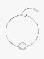 Bracelet d'amitié en or massif 10K 14K 18K avec visage souriant de designer, diamant naturel cultivé en laboratoire, cadeau d'anniversaire