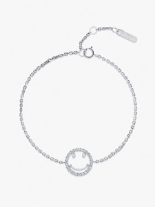 Designer Smiley Face <b>Friendship</b> <b>Bracelet</b> 10K 14K Solid Gold Dainty Round Natural Lab Grown Diamond Anniversary Gift <b>Bracelet</b> - Product Image 4