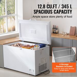Congelatore orizzontale commerciale grande da 345 L (12,8 Cu.ft) con 4 cestelli rimovibili, apertura superiore e capacità di 100 L, autoportante - Product Image 2