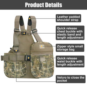 Chaleco de Caza Ligero con Camuflaje y Correas, con Espacio de Almacenamiento Expandible en la Espalda, Fabricado en Lona - Product Image 5
