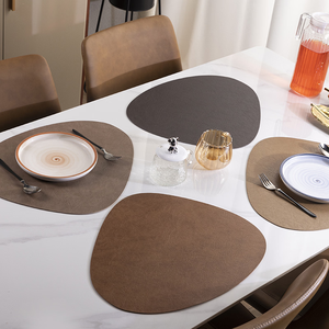 Oval Placemats Non-Non-slip Color <b>Table</b> <b>Mats</b> in Brown <b>Blue</b> Red White Beige Green - Product Image 4