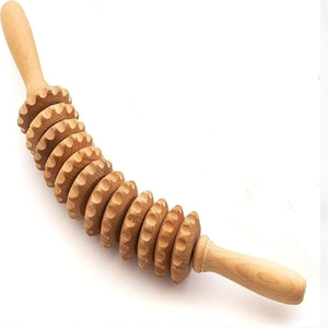 Rodillo de madera ligera contorneado para masaje miofascial que abarca grandes áreas para una liberación suave, disponible a precios de mayorista. - Product Image 1