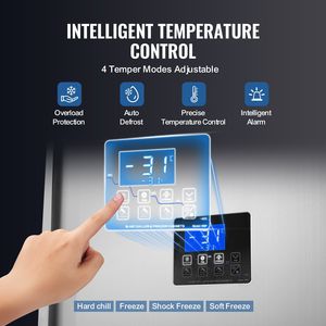 Congelador Comercial de Congelación Rápida de 370 L/13.1 Pies Cúbicos, Enfriador Rápido de 15 Bandejas con 4 Modos de Congelación, Equipo de Refrigeración para Cocina - Product Image 5