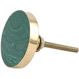 Tiradores de armario con incrustaciones de resina de latón macizo, tiradores de cajón redondos, tiradores de muebles para armario, perilla de cocina - Product Image 1