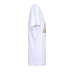 เสื้อยืดแขนสั้นผู้หญิงสีชมพูพร้อมลายกราฟิกสีเขียวผ้าฝ้ายลำลองคอกลมแฟชั่นฤดูร้อนนุ่มสบายสวมใส่ได้ทุกวัน - Product Image 5