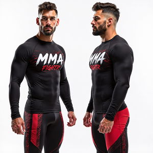 Camiseta de Compresión BJJ Sublimada de Spandex/Poliéster Personalizada de Fábrica, Transpirable, de Secado Rápido, Antibacteriana - Product Image 1