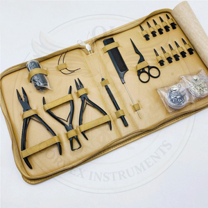 Tools Kits for Hair Extension at Wholesale Prices Hair Extension Pliers, Comb, Scissor, 2 <b>Bead</b> Boxes, Thread, <b>Needles</b> and Clips - Product Image 3