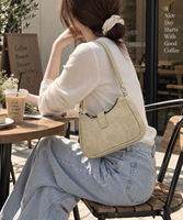 Sac à main en similicuir PU style gothique croissant avec bandoulière pour femme, couleur personnalisable, lavable en machine, Beenas TX04 pour usage quotidien