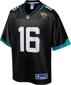 Maillot de football NFL des Jaguars de Jacksonville Lawrence 16 noir pour homme, col en V, en maille polyester, chemise de sport - Product Image 3