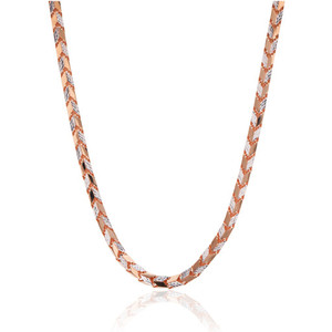 Cadena de oro rosa de 18 quilates para hombre, tamaño regular, collar de oro real para caballeros, cadena de eslabones de lujo para hombre, joyería fina, elegante accesorio para el cuello. - Product Image 2