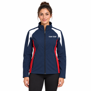 <b>Embroidered</b> Team Softshell <b>Jacket</b> <b>Women</b> Custom Logo Full Zip Outdoor Long Sleeve Sports Uniform Wholesale Manufacturer Outerwear - Product Image 2