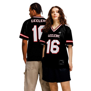 เสื้อฟุตบอลรุ่นใหม่สีดำ 2526 แบบตาข่ายระบายอากาศได้ดี  สามารถปรับแต่งโลโก้ทีมได้  สำหรับฤดูใบไม้ร่วง ผลิตจากโพลีเอสเตอร์ 100% คอวี - Product Image 3