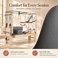 Machine d'exercice Pilates 3-en-1 en bois d'érable massif avec tour trapèze complète et ressorts à câble pour studios de pilates de prestige
