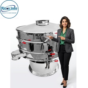 Máquina Cribadora Vibratoria Digital Automática Micron India con PLC, Cuerpo de Acero Inoxidable, Barril Industrial para Separación y Cribado de Polvo - Product Image 1