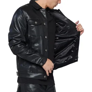 Reasonable Price High Quality Comfortable Leather <b>Jackets</b> Men's Leather Fashion Men Leather <b>Jacket</b> <b>Slim</b> <b>Fit</b> Winter <b>Jacket</b> Men's - Product Image 1