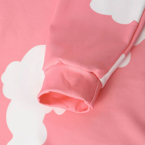 Sudadera Unisex Extra Grande con Estampado de Nubes Rosas, Cuello Redondo, Corte Regular, Informal, de Punto, de Algodón, para Primavera - Product Image 6