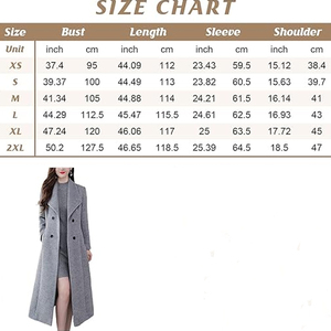 Lady Womens <b>Coat</b> Fashion Long Length Warm Winter Outerwear Jacket Elegant Ladies <b>Coat</b> Long Sleeve Button Front Tailored - Product Image 2