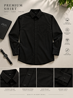 Kemeja Lengan Panjang Kasual Kantor Musim Panas Bahan Katun Twill Khaki Premium dengan Cetakan Digital