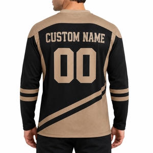 Maillot de hockey sur glace personnalisé pour homme, manches longues, sublimation OEM, séchage rapide, coupe athlétique, col en V, pour homme. - Product Image 2