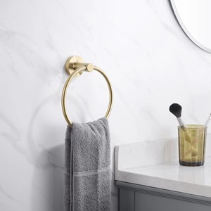 Modern Standing <b>Towel</b> <b>Rack</b> Metal Rust Resistant Single Tier Bathroom <b>Storage</b> Holder Black Finish - Product Image 2