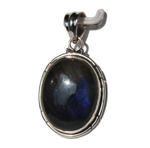 Pendentif de pierres précieuses en argent Sterling 925, Labradorite, Cabochon ovale, bijoux faits à la main - Product Image 6