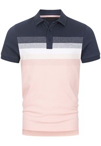 เสื้อโปโลแขนสั้นผู้ชายหลากสี ดีไซน์ลายทางลำลอง น้ำเงิน ชมพู ขาว เทา - Product Image 6